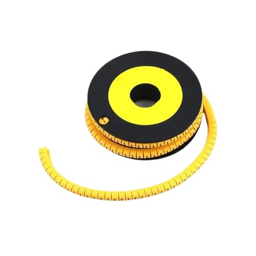Kabelmarkierer Nummer 1000 STÜCKE EC-0/1 Kabel Draht Marker Farbige Zahlen Buchstaben(E-0-1,Q (1000PCS) yellow) von RRYPBOVG