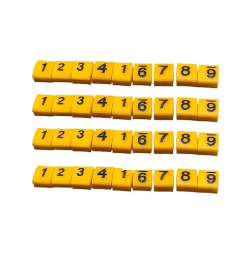 Kabelmarkierer Nummer 50/500PCS 0 Zu 9 anzahl Kabel Draht Marker Label Rohr Flache Gelb(500PCS Number 9) von RRYPBOVG