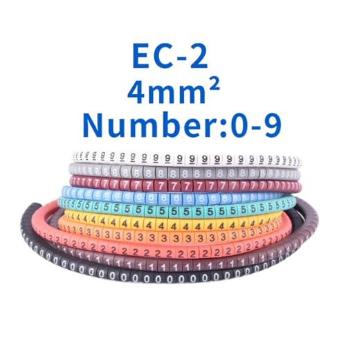 Kabelmarkierer Nummer 500PCS EC-2 Kabel Draht Marker 0 Zu 9 Farbige Anzahl Rohr Label Kennzeichnung von RRYPBOVG