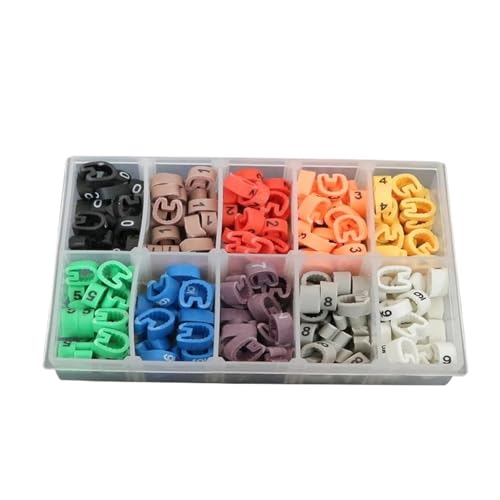 Kabelmarkierer Nummer EC-0/1/2/3/5 Kunststoff-Kits Kabel Draht Marker 0 Zu 9 10 Anzahl Bunte Rohr(10mm2 100PCS) von RRYPBOVG