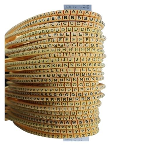 Kabelmarkierer Nummer Gelbe Kabelmarkierungen 0,5,75 1, 2, 4 6 8 10 12 16 MM2 for Drahtdurchmesser Schläuche(0.75mm2 1300PCS) von RRYPBOVG