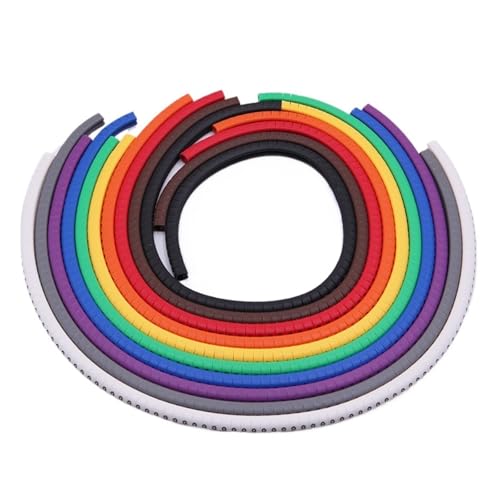 Kabelmarkierer Nummer Kabelmarkierungsetikett Ec-0 Nummer 0 bis 9 Kabel Mischfarbe PVC(EC-1-500PCS-mix) von RRYPBOVG