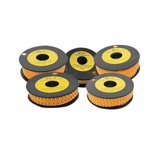 Kabelmarkierer Nummer Nummernröhre, quadratisch, Kabelmarkierung, bunte Markierung, Nummer 0 bis 9(Number 9,EC-1-2.5mm) von RRYPBOVG