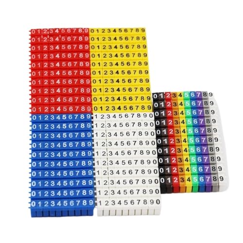 Kabelmarkierer Nummer Ziffern 0-9 Netzwerkkabel Draht C Typ Clip Tag Label Kabel Kennzeichnung(6 sqmm,100Pieces White) von RRYPBOVG