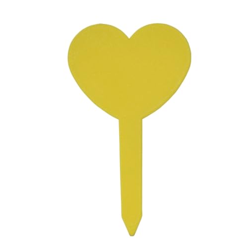 Pflanzenschilder 100 stücke Garten Wasserdichte Kunststoff Pflanzenmarkierungen Etiketten T-typ Zeichen Tags Wiederverwendbare for Blume Gemüse Topf Bonsai Stake(4.75x8.3CM-Yellow) von RRYPBOVG