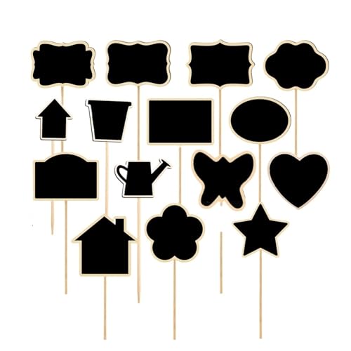 Pflanzenschilder Kreative Tafel Pflanzenetiketten Verschiedene Formen Holzetiketten Beschreibbare Wiederverwendbare Blumen Topfschild Dekoration Gartenwerkzeug(Color 06,50PCS) von RRYPBOVG