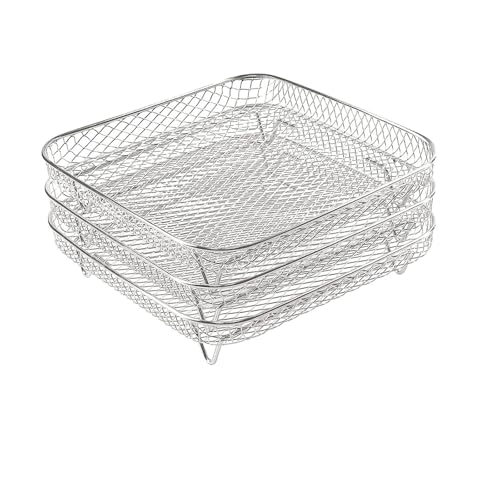 3-stufiger Heißluftfritteusen-Grill, Stapelbarer Gittergrill, Edelstahlgrill For Zuhause, Küche, Ofen, Dampfgarer, Heißluftfritteuse von RRYUIOO