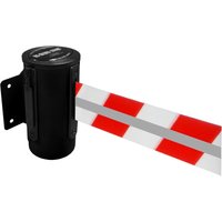 RS-GUIDESYSTEMS® Gurtkassette GLW 25-J REFLECTO, Wandmontage, Länge 4 m, Breite 50 mm, Gehäuse schwarz, Gurt rot/weiß von RS-GUIDESYSTEMS®