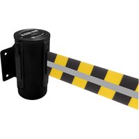 RS-GUIDESYSTEMS® Gurtkassette GLW 25-J REFLECTO, Wandmontage, Länge 4 m, Breite 50 mm, Gehäuse schwarz, Gurt schwarz/gelb von RS-GUIDESYSTEMS®
