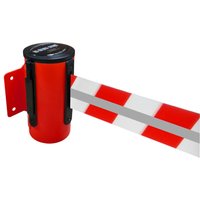 RS-GUIDESYSTEMS® Gurtkassette GLW 45-D REFLECTO, Wandmontage, Länge 2,3 m, Breite 50 mm, Gehäuse rot, Gurt rot/weiß von RS-GUIDESYSTEMS®