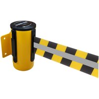 RS-GUIDESYSTEMS® Gurtkassette GLW 45-E REFLECTO, Wandmontage, Länge 2,3 m, Breite 50 mm, Gehäuse gelb, Gurt schwarz/gelb von RS-GUIDESYSTEMS®