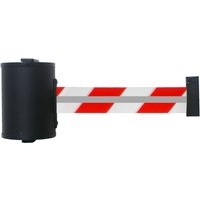 RS-GUIDESYSTEMS® Gurtkassette GLW 700 REFLECTO, Wandmontage, Länge 7 m, Breite 50 mm, Gehäuse schwarz, Gurt rot/weiß von RS-GUIDESYSTEMS®