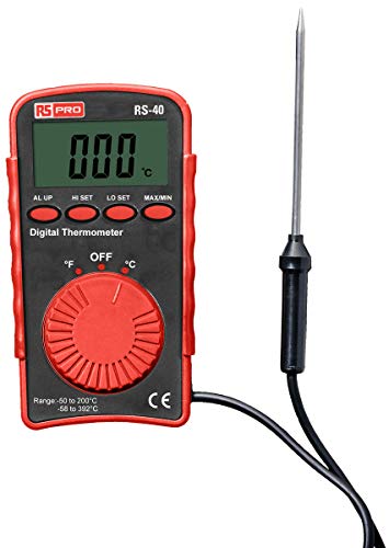 RS PRO Digital Thermometer, RS40 bis +200 °C, 392 °F ±2 °C, ±4 °F max von RS PRO