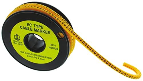 RS PRO Kabel-Markierer, aufsteckbar, Beschriftung: W, Schwarz auf Gelb, Ø 3.5mm - 7mm, 5mm, 500 Stück, Packung a 500 Stück von RS PRO