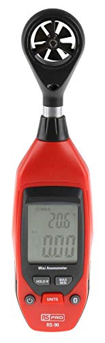 RS PRO RS-90 Anemometer bis 25m/s 60°C max.Temp., 0.01m/s versch.Messparam., Typ NTC, Flügelrad von RS PRO