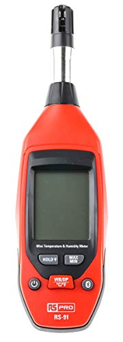 RS PRO RS-91 Hygrometer, Typ Digitalhygrometer / 100% RH, ±0,5 °C 0.1°C 0.1% RH von RS PRO