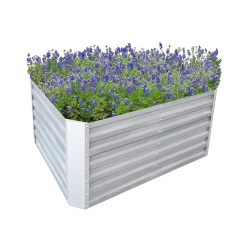 RS Trade® Florenz L Hochbeet L 120 cm x B 60 cm x H 60 cm Gemüsebeet Gartenbeet Kräuterbeet Anzuchtbeet Frühbeet Stahl-Wellblech Zink-Alu Metall witterungsbeständig von RS Trade