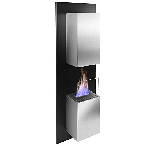 RS Trade® Exclusive Kreta Bioethanol Heizung Indoor Wandkamin Tischkamin Standkamin Ofen Edelstahl Deko Feuerstelle Feuersäule Feuerkorb von RS Trade