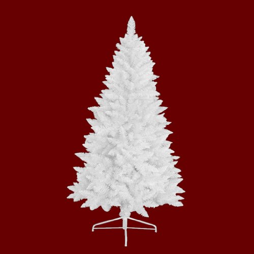 RS Trade 1015 120 cm Weihnachtsbaum PVC künstlich Weiß (Ø ca. 62 cm) mit 292 Spitzen, schwer entflammbarer Tannenbaum mit Schnellaufbau Klappsystem, inkl. Christbaum Ständer aus Metall von RS Trade