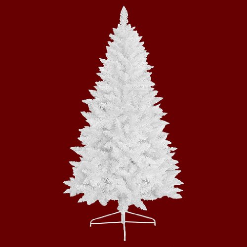 RS Trade 1015 180 cm Weihnachtsbaum PVC künstlich Weiß (Ø ca. 87 cm) mit 602 Spitzen, schwer entflammbarer Tannenbaum mit Schnellaufbau Klappsystem, inkl. Christbaum Ständer aus Metall von RS Trade