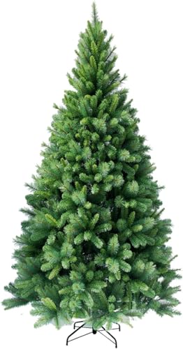 RS Trade 1101 Colorado-Mix 150 cm Weihnachtsbaum PVC künstlich (Ø ca. 91 cm) mit 620 Spitzen Schnellaufbau Klappsystem, schwer entflammbar, Tannenbaum inkl. Metall Christbaum Ständer von RS Trade