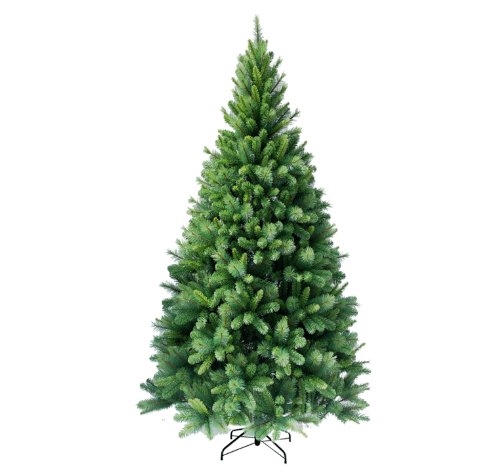 RS Trade 1101 Colorado-Mix 270 cm Weihnachtsbaum PVC künstlich (Ø ca. 152 cm) mit 2144 Spitzen Schnellaufbau Klapp-Schirmsystem, schwer entflammbar, unechter Tannenbaum inkl. Metall Christbaum Ständer von RS Trade