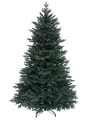 RS Trade 1418 120 cm 100% PE Spritzguss Weihnachtsbaum künstlich (Ø ca. 86 cm) mit ca. 1265 Spitzen, schwer entflammbarer Tannenbaum mit Schnellaufbau Klappsystem inkl. Ständer aus Metall von RS Trade