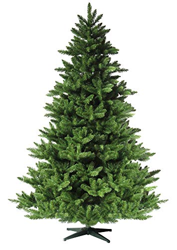 RS Trade 19001 120 cm Weihnachtsbaum PVC künstlich (Ø ca.92 cm) mit 644 Spitzen und Schnellaufbau Klapp-Schirmsystem, schwer entflammbar, unechter Tannenbaum inkl. Metall Christbaum Ständer von RS Trade