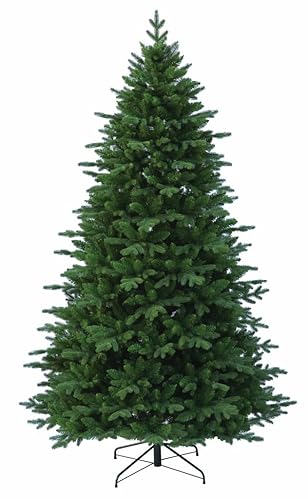RS Trade 23005 Spessarttanne PE/PVC 210 cm Weihnachtsbaum künstlich (Ø ca.137 cm) ca. 1910 Spitzen, Schnellaufbau Klappsystem, Naturgetreue Spritzguss Elemente, Tannenbaum inkl. Christbaum Ständer von RS Trade