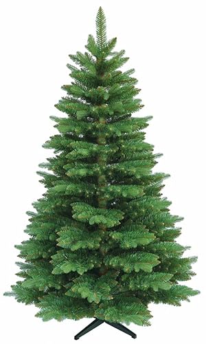 RS Trade 23012 Premium Tanne PE/PVC 180 cm Weihnachtsbaum künstlich (Ø ca.110 cm) ca. 1422 Spitzen, Schnellaufbau Klappsystem, Naturgetreue Spritzguss Elemente, Tannenbaum inkl. Christbaum Ständer von RS Trade