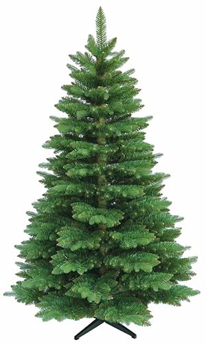 RS Trade 23012 210 cm Weihnachtsbaum PE/PVC künstlich (Ø ca.135 cm) mit 1910 Spitzen, Schnellaufbau Klapp-Schirmsystem, Naturgetreue Spritzguss Elemente, Tannenbaum inkl. Christbaum Metallständer von RS Trade