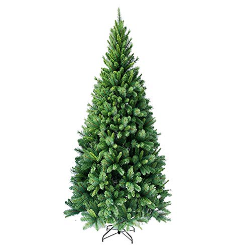 RS Trade HXT 1101 SLIM 240 cm künstlicher PVC Weihnachtsbaum (extra schmal Ø ca. 117 cm) mit 1160 Spitzen, Schnellaufbau Klapp-Schirmsystem, schwer entflammbar, Tannenbaum inkl. Metall Christbaum Ständer von RS Trade
