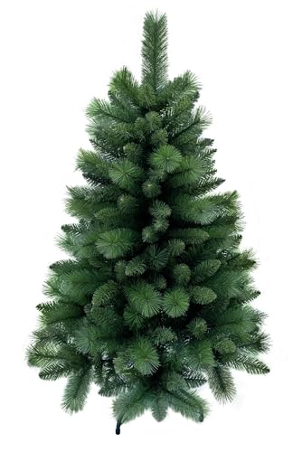 RS Trade 1101 120 cm Weihnachtsbaum PVC künstlich (Ø ca. 76 cm) mit 446 Spitzen - Preis-LEISTUNGSSIEGER - Schnellaufbau Klappsystem, schwer entflammbar, unechter Tannenbaum inkl. Metallständer von RS Trade