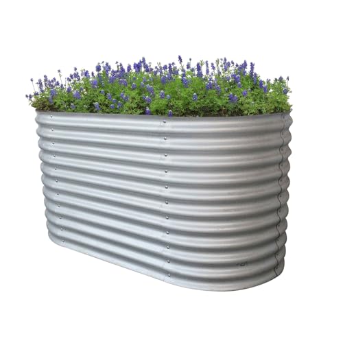 RS Trade® Rimini L Hochbeet L 160 cm x B 80 cm x H 80 cm Gemüsebeet Gartenbeet Kräuterbeet Anzuchtbeet Frühbeet Stahl-Wellblech Zink-Alu Metall witterungsbeständig von RS Trade