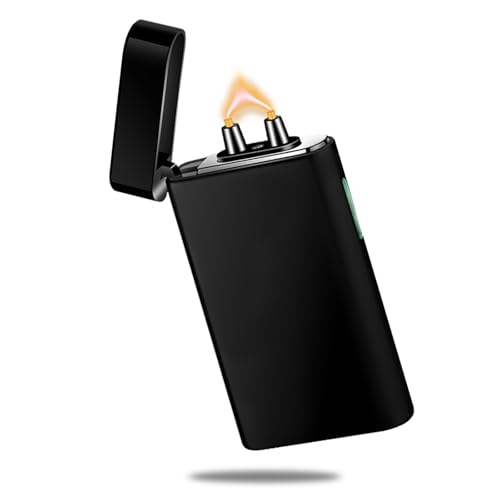 Elektrisch Lichtbogen Feuerzeug USB Aufladbar Plasma Elektro Winddicht Flamme Feuerzeuge USB C Wiederaufladbar Sturmfeuerzeug Elektrisch für Kerzen, Outdoor, Camping Küche (Schwarz) von RSBYE