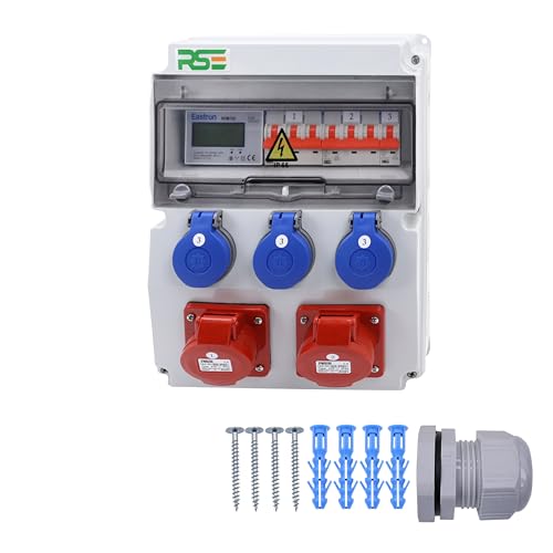 BAUSTROMVERTEILER WANDVERTEILER KOMPLETT VERDRAHTET 32A 16A 230V MIT CEE DOSE ZÄHLER IP65, 1. 2x16a 3x230 MIT LS+ZÄHLER BAUSTROMVERTEILER WANDVERTEILER KOMPLETT VERDRAHTET 32A 16A 230V MIT CEE DOSE ZÄHLER IP65, 1. 2x16a 3x230 MIT LS+ZÄHLER von RSE