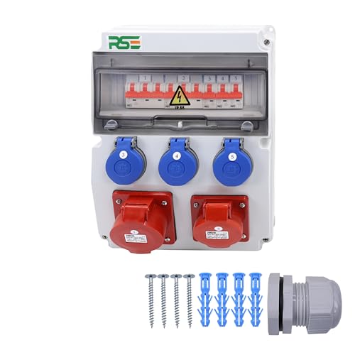 BAUSTROMVERTEILER WANDVERTEILER KOMPLETT VERDRAHTET 32A 16A 230V MIT CEE DOSE ZÄHLER IP65, 12. 1x32a 1x16a 3x230 MIT LS BAUSTROMVERTEILER WANDVERTEILER KOMPLETT VERDRAHTET 32A 16A 230V MIT CEE DOSE ZÄHLER IP65, 12. 1x32a 1x16a 3x230 MIT LS von RSE