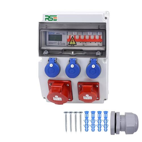 BAUSTROMVERTEILER WANDVERTEILER KOMPLETT VERDRAHTET 32A 16A 230V MIT CEE DOSE ZÄHLER IP65, 8. 1x32a 1x16a 3x230 MIT LS+ZÄHLER BAUSTROMVERTEILER WANDVERTEILER KOMPLETT VERDRAHTET 32A 16A 230V MIT CEE DOSE ZÄHLER IP65, 8. 1x32a 1x16a 3x230 MIT LS+ZÄHLER von RSE