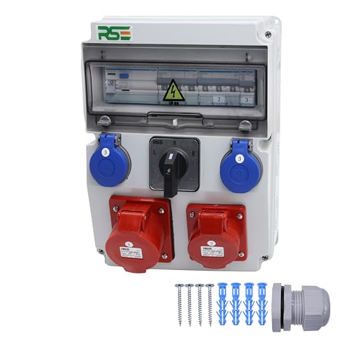 RSE BAUSTROMVERTEILER WANDVERTEILER KOMPLETT VERDRAHTET 32A 16A 230V MIT HAGER SICHERUNGEN IP65, RSE 17 - L-0-R Schalter, 32A, 16A RSE BAUSTROMVERTEILER WANDVERTEILER KOMPLETT VERDRAHTET 32A 16A 230V MIT HAGER SICHERUNGEN IP65, RSE 17 - L-0-R Schalter, 32A, 16A von RSE