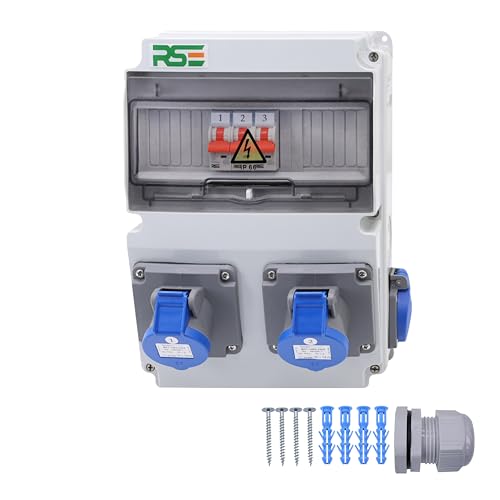 CAMPINGVERTEILER WANDVERTEILER KOMPLETT VERDRAHTET CEE 16A 230V MIT CAMPING STECKDOESE ZÄHLER IP65, 10. 1x230v + 2x Camping + LS CAMPINGVERTEILER WANDVERTEILER KOMPLETT VERDRAHTET CEE 16A 230V MIT CAMPING STECKDOESE ZÄHLER IP65, 10. 1x230v + 2x Camping + LS von RSE