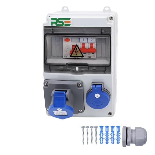 CAMPINGVERTEILER WANDVERTEILER KOMPLETT VERDRAHTET CEE 16A 230V MIT CAMPING STECKDOESE ZÄHLER IP65, 2. 1x230v + 1x Camping + LS+FI CAMPINGVERTEILER WANDVERTEILER KOMPLETT VERDRAHTET CEE 16A 230V MIT CAMPING STECKDOESE ZÄHLER IP65, 2. 1x230v + 1x Camping + LS+FI von RSE