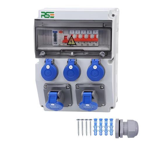 CAMPINGVERTEILER WANDVERTEILER KOMPLETT VERDRAHTET CEE 16A 230V MIT CAMPING STECKDOESE ZÄHLER IP65, 6. 3x230v + 2x Camping + LS+FI+Zähler CAMPINGVERTEILER WANDVERTEILER KOMPLETT VERDRAHTET CEE 16A 230V MIT CAMPING STECKDOESE ZÄHLER IP65, 6. 3x230v + 2x Camping + LS+FI+Zähler von RSE