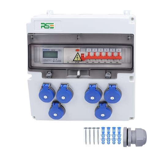 RSE BAUSTROMVERTEILER WANDVERTEILER KOMPLETT VERDRAHTET 230V SCHUKO MIT ZÄHLER ZUR AUSWAHL IP65, 10. 6X 230V MIT LS + FI + ZÄHLER 3P RSE BAUSTROMVERTEILER WANDVERTEILER KOMPLETT VERDRAHTET 230V SCHUKO MIT ZÄHLER ZUR AUSWAHL IP65, 10. 6X 230V MIT LS + FI + ZÄHLER 3P von RSE