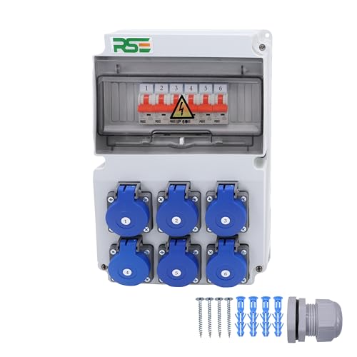 RSE BAUSTROMVERTEILER WANDVERTEILER KOMPLETT VERDRAHTET 230V SCHUKO MIT ZÄHLER ZUR AUSWAHL IP65, 7. 6X 230V MIT LS RSE BAUSTROMVERTEILER WANDVERTEILER KOMPLETT VERDRAHTET 230V SCHUKO MIT ZÄHLER ZUR AUSWAHL IP65, 7. 6X 230V MIT LS von RSE