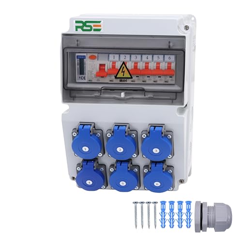 RSE BAUSTROMVERTEILER WANDVERTEILER KOMPLETT VERDRAHTET 230V SCHUKO MIT ZÄHLER ZUR AUSWAHL IP65, 9. 6X 230V MIT LS + FI + ZÄHLER RSE BAUSTROMVERTEILER WANDVERTEILER KOMPLETT VERDRAHTET 230V SCHUKO MIT ZÄHLER ZUR AUSWAHL IP65, 9. 6X 230V MIT LS + FI + ZÄHLER von RSE