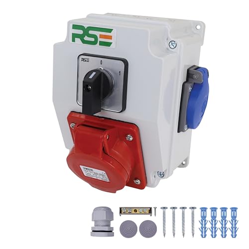 RSE RS KOMBI Baustromverteiler CEE Kraftstrom Wandverteiler Strom Verteiler, 10. RS-KOMBI 16A 5P, 230V, 0-1 SCHALTER 16A RSE RS KOMBI Baustromverteiler CEE Kraftstrom Wandverteiler Strom Verteiler, 10. RS-KOMBI 16A 5P, 230V, 0-1 SCHALTER 16A von RSE