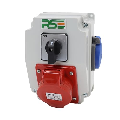 RSE RS KOMBI Baustromverteiler CEE Kraftstrom Wandverteiler Strom Verteiler, 19. RS-KOMBI 16A 5P, 1x230V, L-0-R SCHALTER 16A von RSE