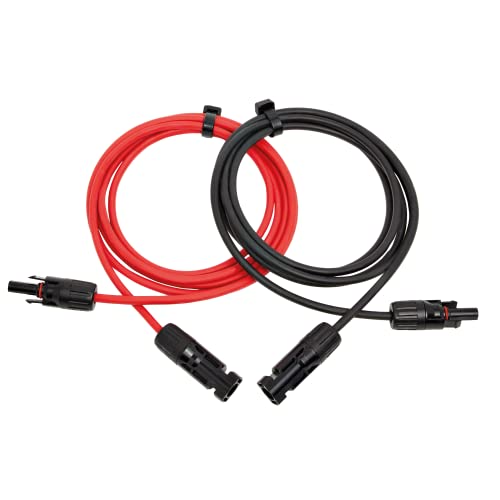 RSE SOLARKABEL VERLÄNGERUNGSKABEL ROT SCHWARZ 4 MM² ODER 6 MM² KOMPATIBEL MIT MC4 STECKER SOLARSTECKER, 2x 20m 4mm² von RSE