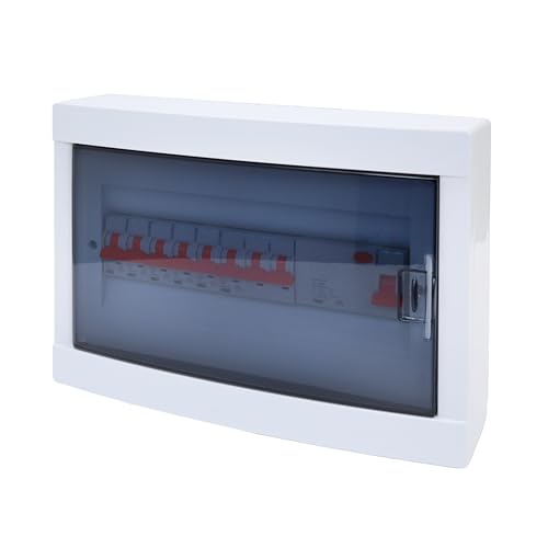 RSE Unterverteilung mit FI oder LS oder MID Zähler Stromverteiler Verteilerkasten Aufputz oder Unterputz, 8x LS 1P C16A, 1x FI 4P 40A, Aufputz 12 Module RSE Unterverteilung mit FI oder LS oder MID Zähler Stromverteiler Verteilerkasten Aufputz oder Unterputz, 8x LS 1P C16A, 1x FI 4P 40A, Aufputz 12 Module von RSE