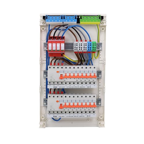 RSE Unterverteilung verdrahtet Sicherungskasten Unterputz Aufputz Hohlwand mit Hager Verteiler, Aufputz 3-reihig VA36CN, mit Überspannungsschutz von RSE